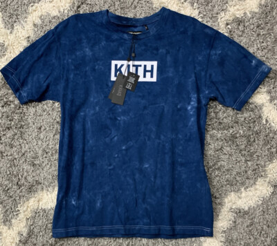 Kith Classic Box Logo Monday Program Medium Blue Tie Dye T shirt