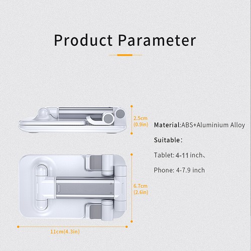 Universal Aluminum Phone Tablet Holder Folding Desk Stand Mount For iPhone iPad - Picture 8 of 15