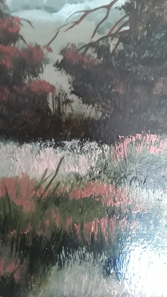 Pintura al óleo sobre tabla firmada por Heinie Hartwig 'Sonora Pass' 11x23 enmarcada Foto 4 de 4