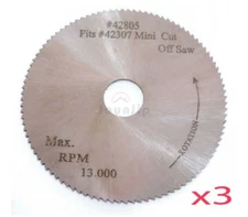 3Pc. 2" x 100T x 3/8" HSS Blade for Mini High Speed Miter Cut Off Saw