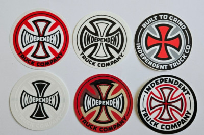 Vintage Independent Trucks skateboard sticker Lot of (6) Cross Logo 3'' NOS LOOK!