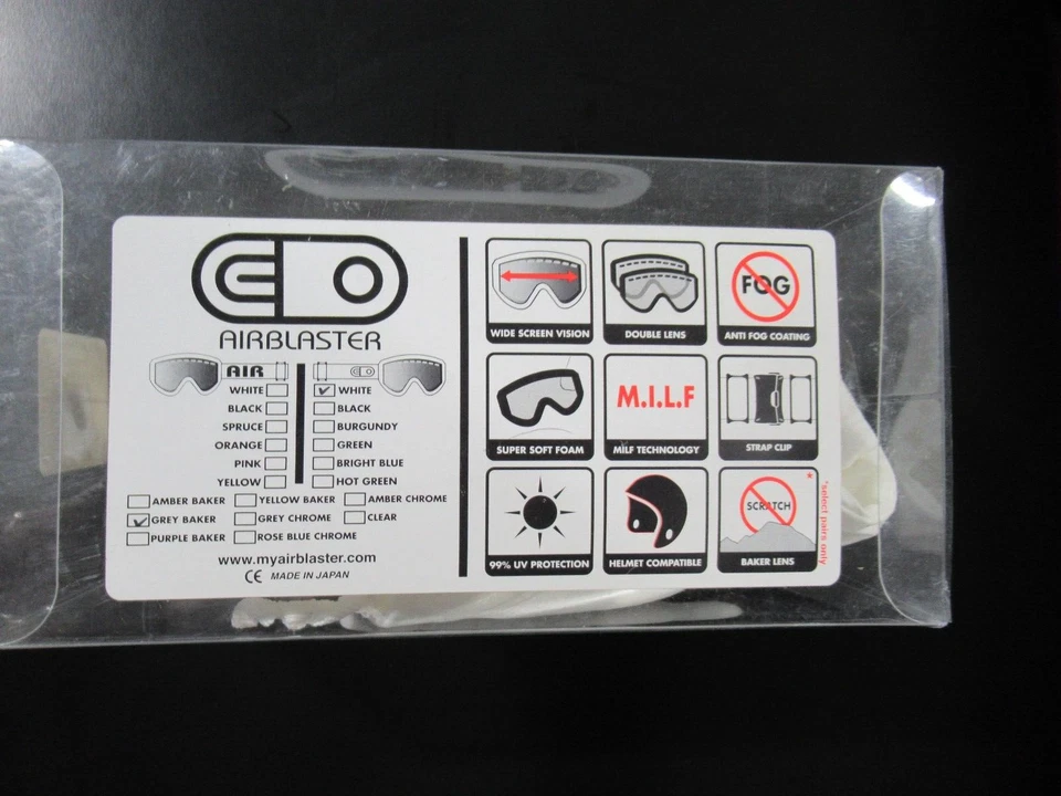 Airblaster 徽标护目镜白色带灰色 Baker(仅限镜头)OS *全新,其他 — 第 3/4 张图片