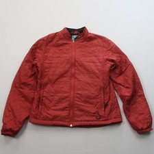 Isis Womens Jacket Size 10 Red Quilted Casual Hiking Nylon Zip Pockets Insulated