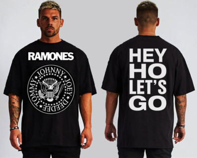RAMONES HEY HO LETS GO  PUNK ROCK FRONT & BACK PRINT MEN'S SIZES