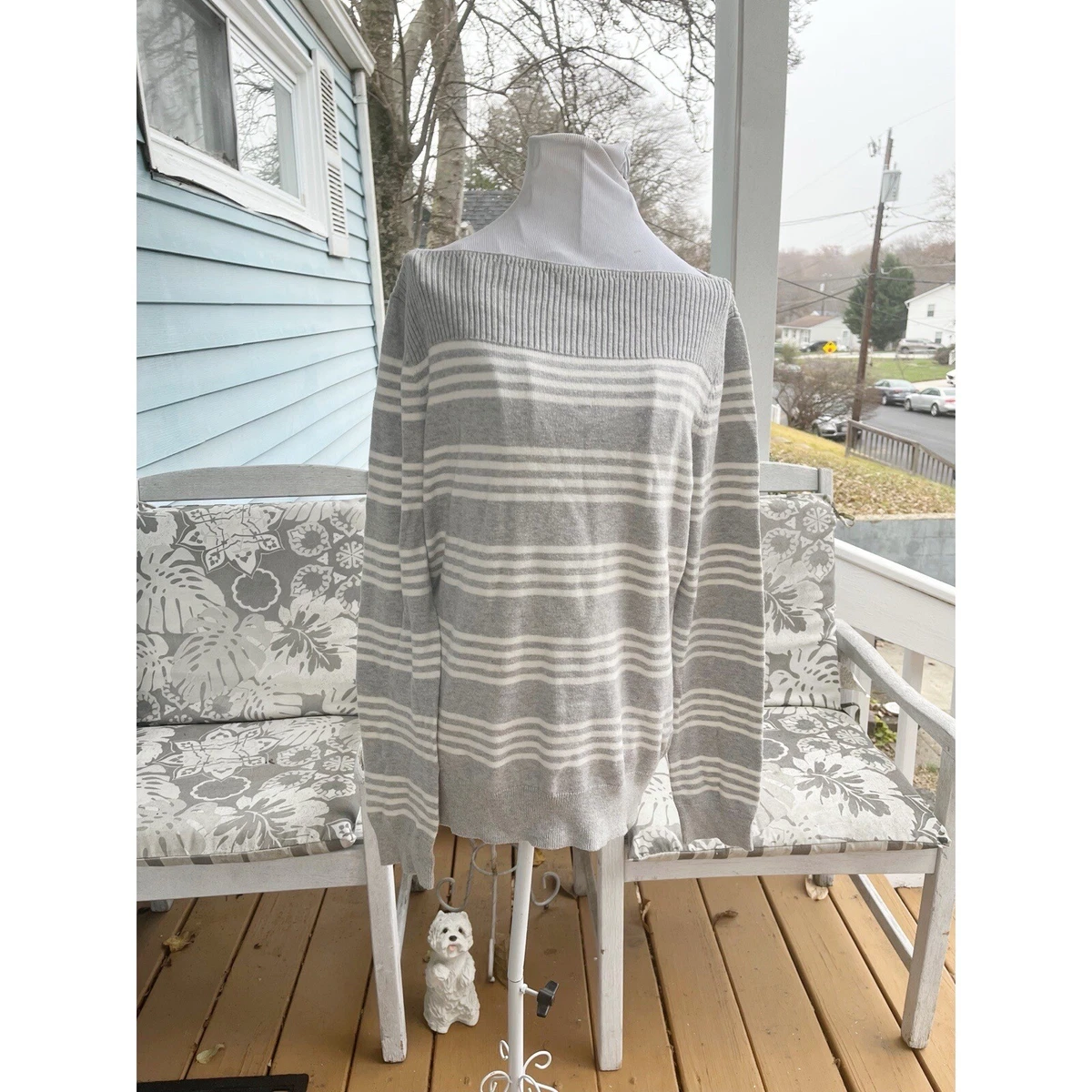 Plus size sweater top with elbow patches