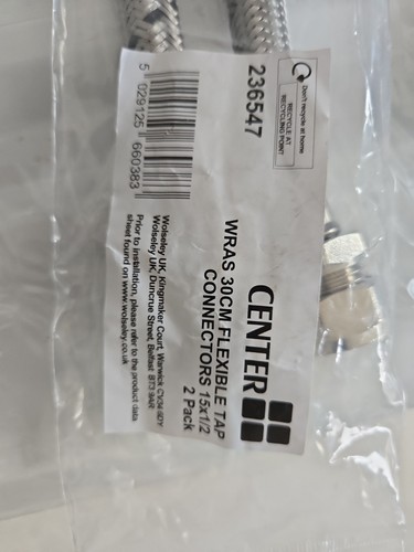 Wras centre wras 30cm flexible tap connector 15mm X 1-2