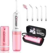 Portable Cordless Water Flosser: Rechargeable, 4 Modes, 5 Tips