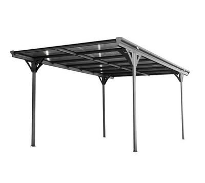 Carport Garage Helsinki anthrazit 3x5m Flachdach Einzelcarport Westmann B-Ware