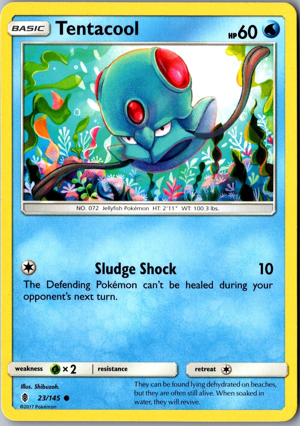 Tentacool 23/145 Common SM Guardians Rising LP Pokemon Card