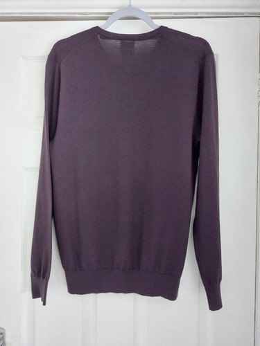 Linea Mens Luxury Merino Wool Jumper Size S Dark Purple - Picture 4 of 9