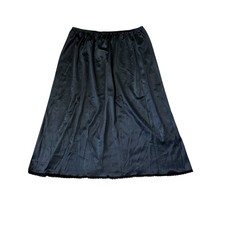 Vintage Vassarette 2-Black Lace Trim Half Slips Made in USA Large 26in /18" Slit