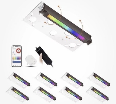 Cloudy Bay 8-Pack 12  Smart Hardscape LED Lights RGB Color Changing Alexa/Google