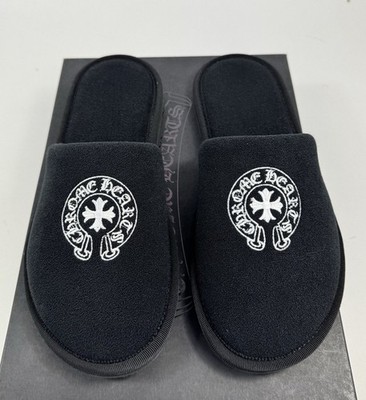 CHROME HEARTS SCHWARZE HAUSSCHUHE GR: M PASST UK7 bis UK9,5