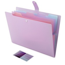 NAFY Colorful Expanding File Folder, 5 Pockets Folder with Colored Labels Por...