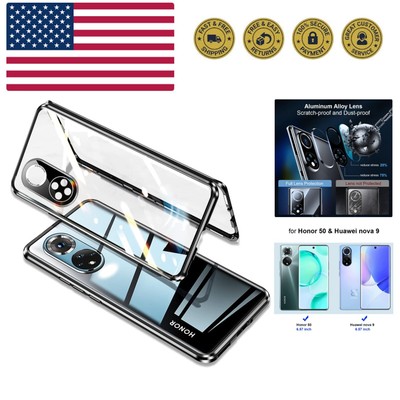 Case Compatible Honor 50 & Huawei nova 9,Magnetic Thin Body Metal Frame Doubl...