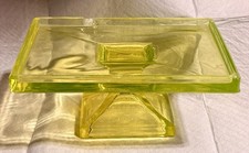 Vintage Clark's Teaberry Gum Vaseline Glass Stand Pedestal Store Display