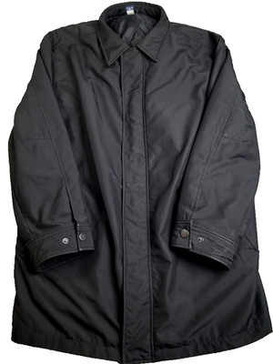 Gap Trench Coat Men XL Black Quilted Nylon Lining Full Zip Outdoor Gorpcore Rain