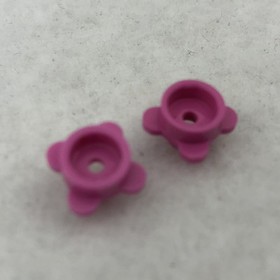 LEGO 33291 Dark Pink Plate, Round 1 x 1 W/ Flower Edge (4 Knobs / Petals) (x2)