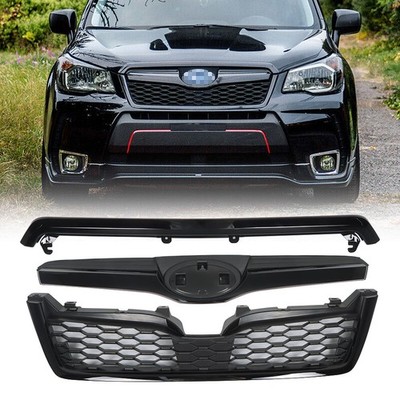 Gloss Black Upper Grille Honeycomb Grill Assembly For Subaru Forester 2014-2018