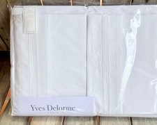 Yves Delorme Parure King Size Luxury Cotton Percale Sheet Set   SOLID WHITE