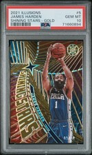/10!! James Harden 2021 Panini Illusions #5 Gold Shining Stars /10 PSA 10 POP 1