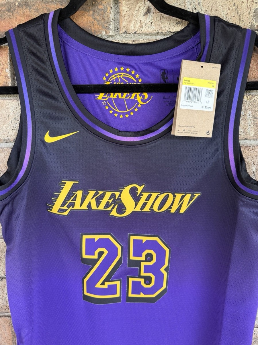 NWT LA Lakers Nike City Edition LakeShow LeBron James Jersey S