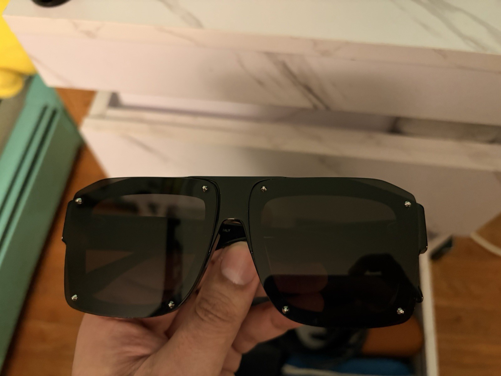 Alexander McQueen  Studs 62MM Rectangular Sunglas… - image 2