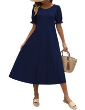 Dresses for Cotton Summer Dresses Ladies Empire Waist Dress Womens Loose Dres...