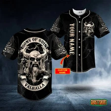 Viking Son Of Odin Valhalla Custom Baseball Jersey