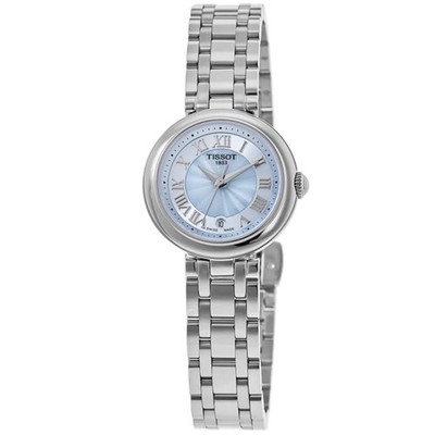 New Tissot Bellissima 26mm Blue Mother of Women's Watch T126.010.11.133.00