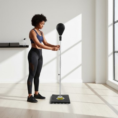 Punching Speed Bag W/Stand Boxing Reflex Ball Adjustable Height Punching Bag