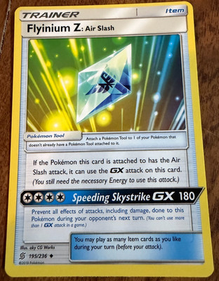 Flyinium Z: Air Slash 195/236 - Cosmic Eclipse - Pokemon TCG - NM