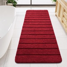 24x70 Inch Long Bathroom Rugs Runner Large Bath Rug Non Slip Washable Red