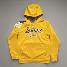 2014 ADIDAS Los Angeles Lakers Youth Large 14/16 Yellow Purple Pullover Hoodie