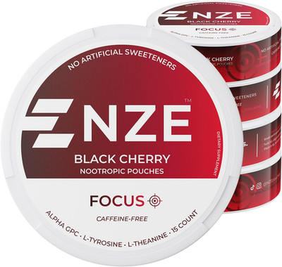 Caffeine Free Nootropic Pouches (Black Cherry) - Nootropic Pouches with Alpha GP