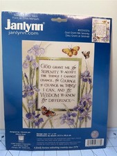 JANLYNN Stamped Cross Stitch Sampler Kit GOD GRANT ME SERENITY 11" x 14"