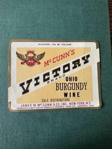 Engels & Krudwig VICTORY Wine Bottle Label Sandusky Ohio Wartime Mccunn NY WW2