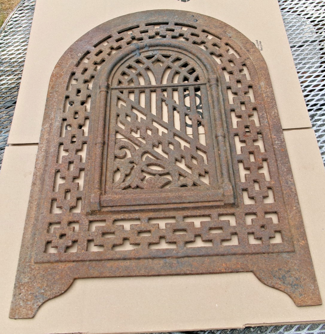 Antique Decorative Victorian Cast Iron Dome Top Heating Grate Vent Cover 24&Quot;