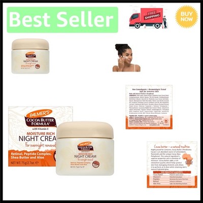Moisture-Rich Cocoa Butter Night Cream, 2.7 oz - Revitalize Your Skin Overnight
