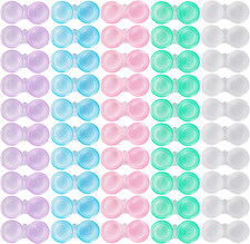50-pak etui na soczewki kontaktowe, przezroczyste etui kontaktowe luzem w 5 kolorach, urocze