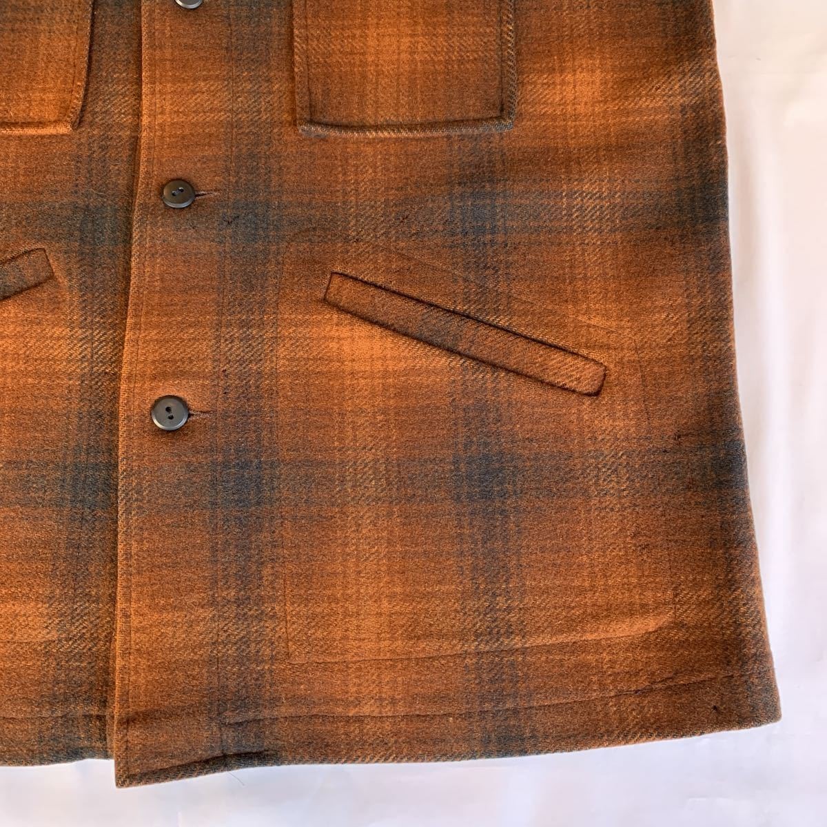 Pendleton 60s Wool Ombre Check Jacket Vintage L R… - image 6