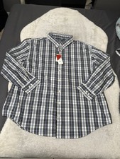 Izod Shirt Mens 3XL Big  Tall Plaid Button Up Long Sleeve NWT
