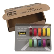 3m C31710SIOC Expressions Washi Tape, 0.59" X 32.75 Ft, Assorted Colors, 10