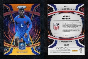 2024 Panini Prizm CONMEBOL Copa America Phenomenon Orange /25 Yunus Musah #23