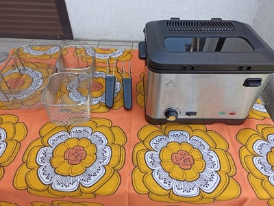 QUIGG Edelstahl-Fritteuse 2000W Silber mit 3 Frittierkörben: Model: GT-DFK3-02