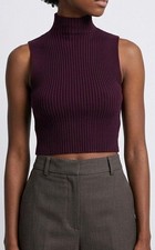 ZARA Ultra Soft Ribbed Knit Mock Tank L 