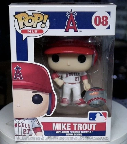 MIKE TROUT 08 Funko Pop MLB LOS ANGELES ANGELS White Jersey 2018 w/PROTECTOR