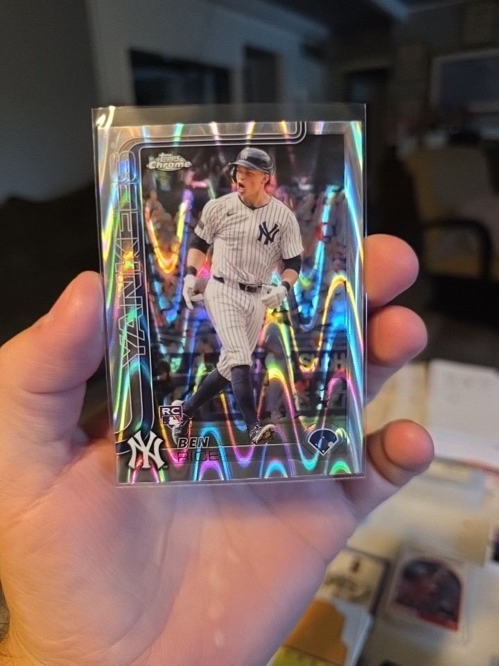 Ben Rice 2025 Topps Chrome RayWave Refractor SP #139 New York Yankees Rookie
