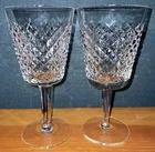 2 Vintage Waterford Crystal Water Goblets Glasses Alana Pattern Ireland 7”