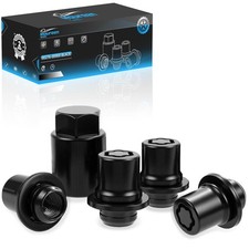 Svipxoxo Chrome Cone Seat Wheel Locks Lug Nuts Set M12 X 1.5 X 1.5 Black
